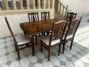 кухонный уголок ош: Balkon üçün, İşlənmiş, Kvadrat masa, 6 stul