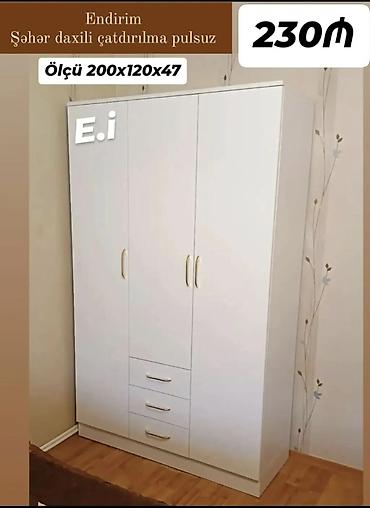 Ağ rəngli 3 qapılı dolab - Ölçü: 200 x 120 x 47 sm (üzərində lalafo.az -da Ağ rəngli 3 qapılı dolab - Ölçü: 200 x 120 x 47 sm (üzərində