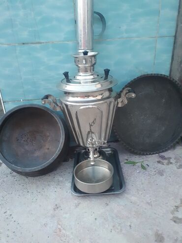 məşiət əşyaları: 7lt od samavar ve mis qazan mecmehi cox qedimidler hamısı birlikte