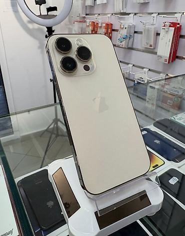 iphone se3: IPhone 14 Pro, 128 GB, Matte Gold, Zəmanət, Simsiz şarj, Face ID — 1