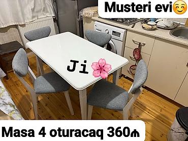 metbex stulu: Mətbəx üçün, Yeni, Dördbucaq masa, 4 stul — 1
