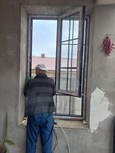 Plastik pəncərələr: Yeni İkiqat şüşə paketi Plastik pəncərə, Еni: 100 sm, Uzunluğu: 100 sm, Pulsuz quraşdırma — 24