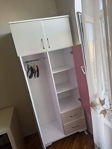 refli: Ağ rəngdə çoxfunksiyalı paltar dolabı - Üst hissədə 2 qapılı ayrıca — 2