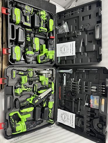 Наборы электроинструментов: Аккумуляторный набор электроинструментов 21V Li‑ion в ударопрочных — 6