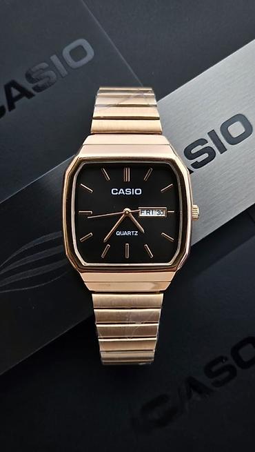 dini saat: Casio kvars qol saatı – klassik retro dizaynlı, qızılı tonlarda metal — 6
