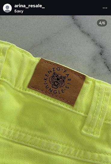 sort: Kenzo Kids şort - Rəng: neon sarı - Model: denim tərzində uşaqlar — 4
