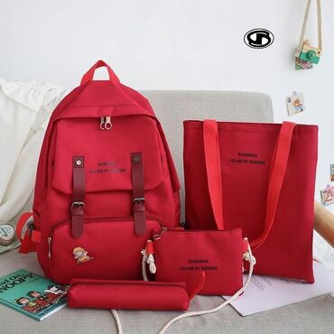 Rukzaklar: Dördlü və beşli çantalar dəsti. Dəstə bir ədəd rəngli və rəngli — 37