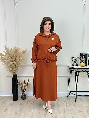 рубашкалар: Повседневное платье, Длинная модель, Трикотаж, Прямое, 3XL, XL, 5XL — 6
