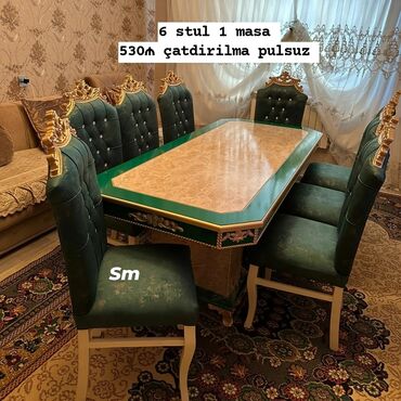 Masa və oturacaq dəstləri: Qonaq otağı üçün, Yeni, 6 stul — 17