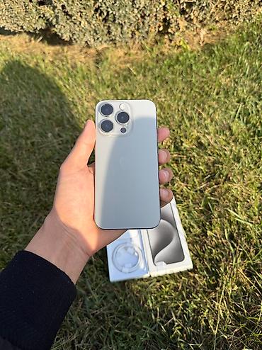 iphone cs max: IPhone 15 Pro, Б/у, 256 ГБ, Natural Titanium, Зарядное устройство, Защитное стекло, Чехол, 87 % — 3