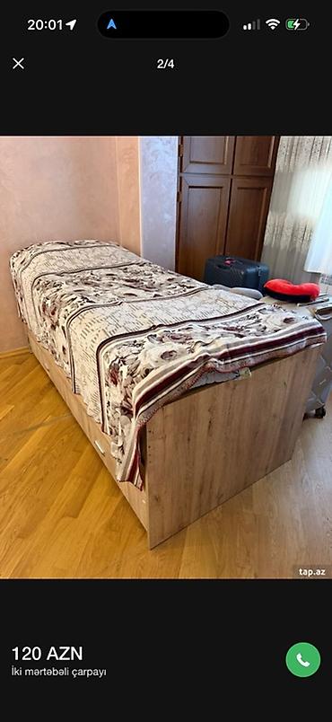 yatacaq: İki mərtəbəli çarpayı (çekmece tipli alt yatacaq) - Material: ağac — 2