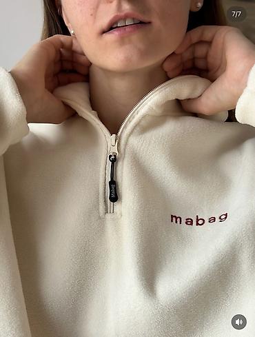 вещь мешок: Флисовый костюм mabag в молочном оттенке. - Верх: свитшот с высоким — 3
