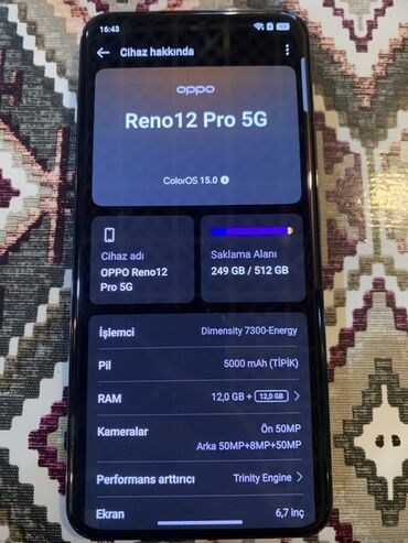 где купить видеорегистратор: Oppo Reno 12 Pro 5G, 512 GB, Barmaq izi