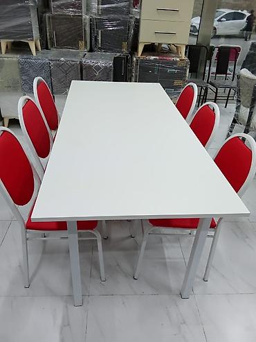 modern stol stul: Qonaq otağı üçün, Yeni, Açılmayan, Dördbucaq masa, 6 stul — 2