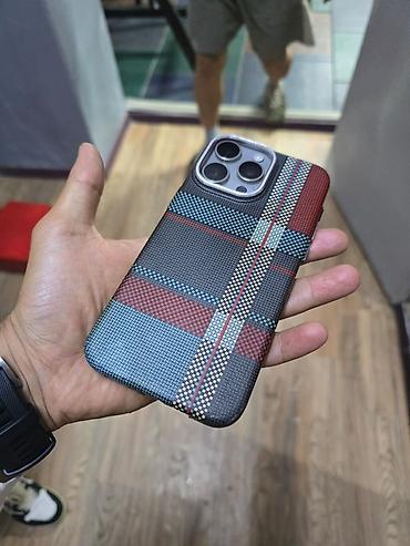 IPhone 15 Pro Max, Б/у, 256 ГБ, Natural Titanium, Чехол, 87 %