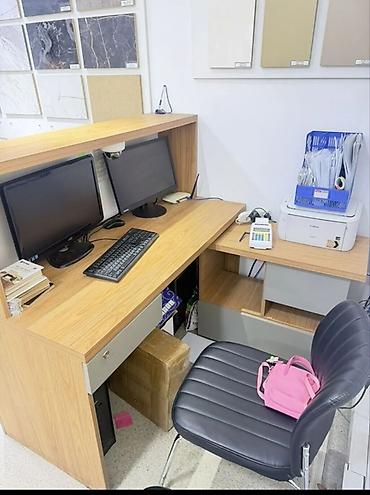desk: Стойка ресепшн, 125 см * 140 см * 60 см, Б/у — 3