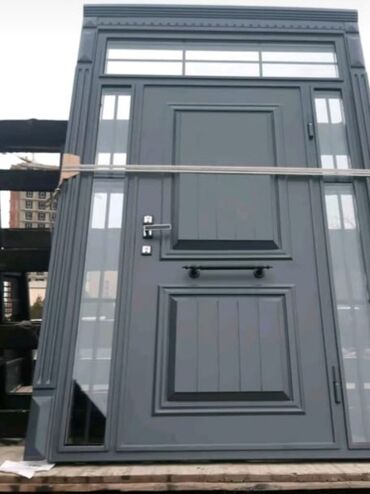 Qaraj darvazaları: Dəmir Qaraj darvazası, Seksional, Avtomatik, rəng - Qəhvəyi, Qapı ilə — 15