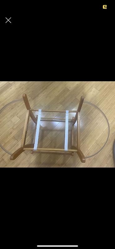 Коляски: Uşaq üçün beşik ayağı, taxta material, Mothercare firmasinindi, ela — 1
