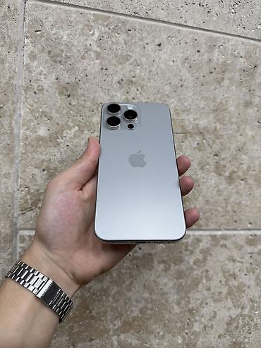 iphone pro max: IPhone 15 Pro Max, Б/у, 256 ГБ, Natural Titanium, Защитное стекло, Чехол, 90 % — 3