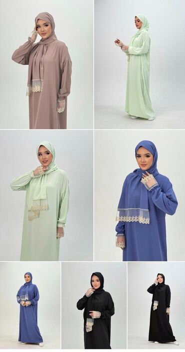 летние платья нарядные: Намазники с шарфом по 🤩🤩🤩600 сом стандарт подойдет на 44-54 ткань 