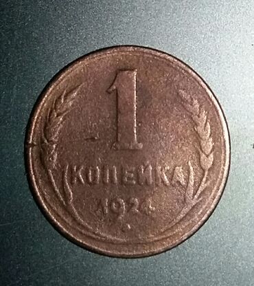 Математика: Dörd ədəd SSRİ kopeykə sikkəsinin dəsti. Dəstə 1924-cü il "1 kopeykə"