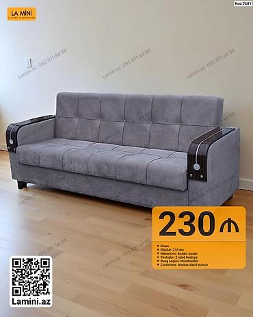 Divan – Kod: 2681 - Ölçü: 210 sm - Mexanizm: açılan, bazalı (yataq