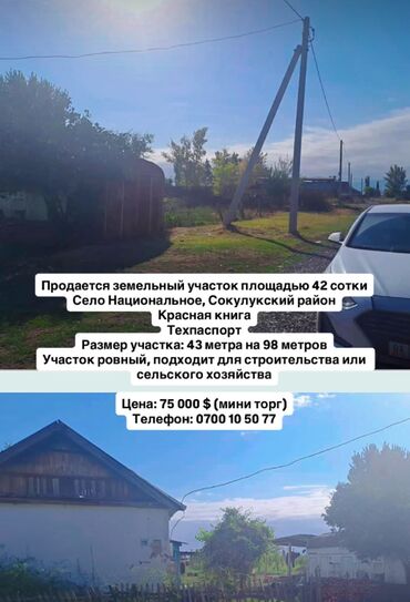 продаю участок иссык куль: 42 соток, Для сельского хозяйства, Красная книга, Тех паспорт