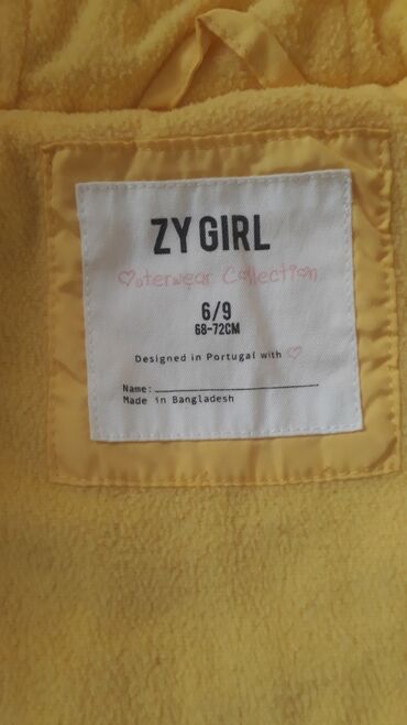 alfa romeo s z r z 3 mt: ZIPPY ZY GIRL kurtqa 6/9 ay limon sarisi rengdedir sadece iki defe