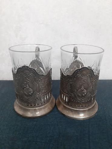 Çay dəsti, rəng - Gümüşü, Şüşə