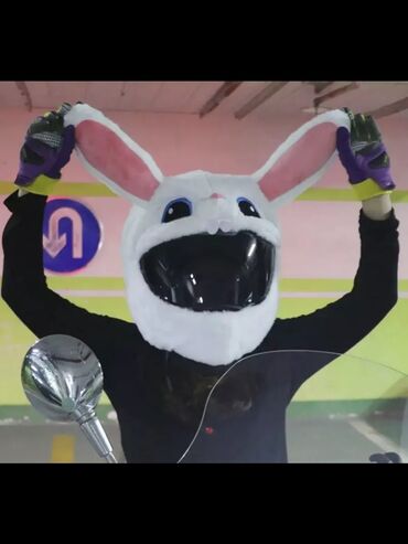 Мотоэкипировка: Чехлы для шлема Злой Заяц . Добрый Зайчик Дед Мороз и другие — 11