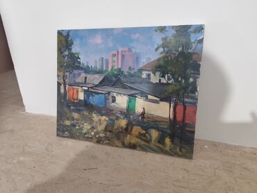 модульные картины в бишкеке: Картина маслом на холсте “Городской дворик”. - Сюжет: старые