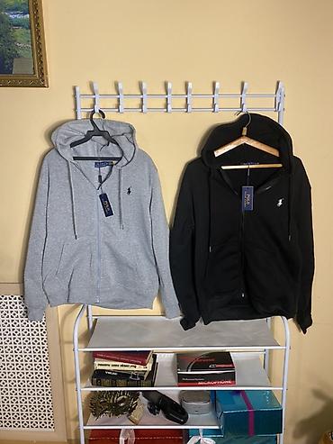Мужская толстовка, M, L, XL, Polo Ralph Lauren, Новый, цвет - Серый, Самовывоз, Платная доставка