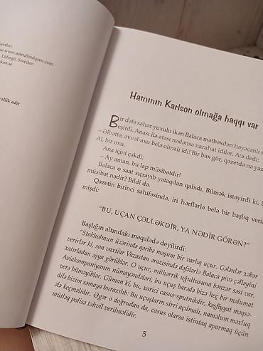 Bədii ədəbiyyat: Məhsul: Kitab – “Damda yaşayan Karlson yenə də dəcəllik edir” Müəllif — 2