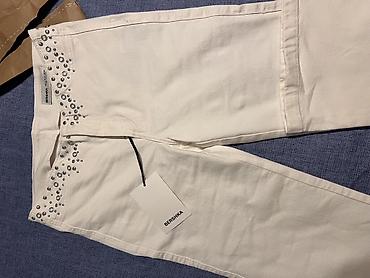 ağ şalvar: Şalvar, Bershka, S, rəng - Ağ — 4