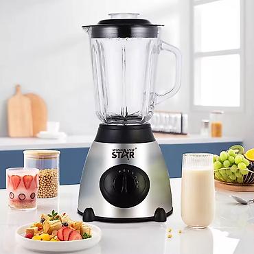 fresh juice blender: Blender şirələr və smuzilər hazırlamaq üçün 1,5 litrlik şüşə qabı və — 3
