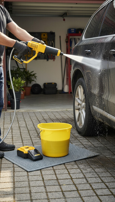 karcher k5: Батарейка менен иштеген мойка келди.Бак дарылаганга,унаа жууганга