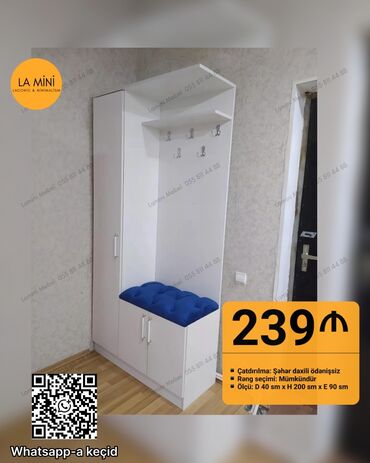 вешалка шкаф: Açılan, 2 qapılı Düz dolab, Dəhliz dolabı