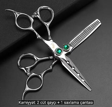 Qayçılar, bıçaqlar: Peşəkar saç kəsmə qayçıları dəsti Komplekt: - 2 cüt qayçı: düz kəsmə — 2