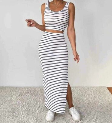 elegantni ženski kompleti: Stripes, color - White