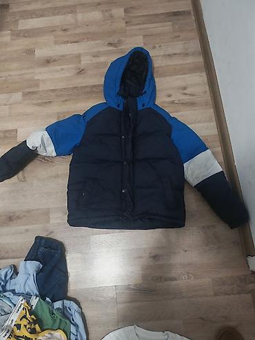 kaput za bebe devojcice: Zimska jakna sa kapuljačom vel 12 dvobojna tamnoplavo–plava sa — 1