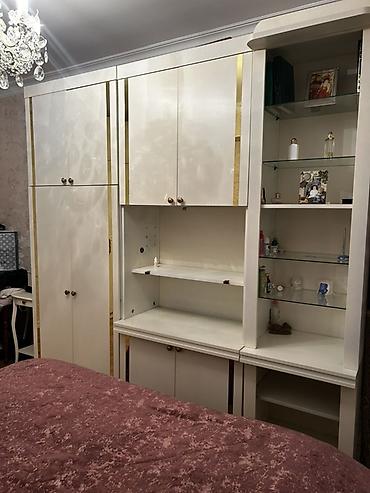 kunc ref: Ağ rəngli qonaq otağı/divar mebeli - Material: MDF/Laminat əsaslı — 6