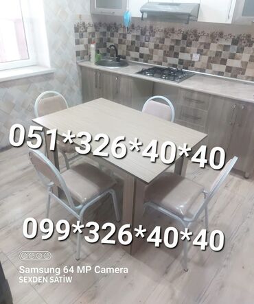 Masa və oturacaq dəstləri: Mətbəx üçün, Yeni, Açılmayan, Dördbucaq masa, 4 stul -da lalafo.az — 10 Masa və oturacaq dəstləri: Mətbəx üçün, Yeni, Açılmayan, Dördbucaq masa, 4 stul — 10