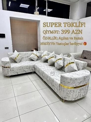 Divanlar: Künc divan, Yeni, Açılan, Bazalı, Vеlur parça, Şəhərdaxili pulsuz çatdırılma — 1
