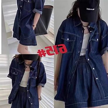 Костюмы с шортами: Джинсовый комплект: рубашка с коротким рукавом + шорты 😍😍😍 стильная — 17