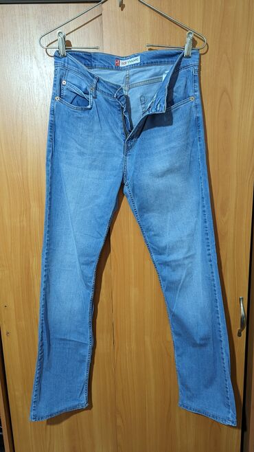мужские джинсы с высокой посадкой: Джинсы L (EU 40), цвет - Голубой