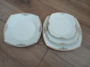 зеркальная посуда для фуршета: Обеденный набор, цвет - Белый, Фарфор