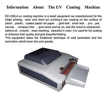 Printer və kseroks aparatları: Uv laklama avadanliqi. Kağızın üzərinə uv lak örtüyü çəkir. Seçmə lak — 2
