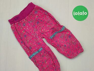 Spodnie, 12-18 m, wzrost - 86 cm., stan - Dobry, wzór - Print, kolor - Różowy