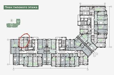 коттедж пантеры: 1 комната, 46 м², 9 этаж, ПСО (под самоотделку) — 2