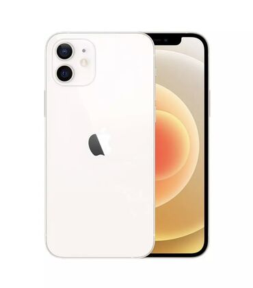 iphone 12 pro 256gb цена в бишкеке: IPhone 12, Б/у, 128 ГБ, Белый, Защитное стекло, Зарядное устройство